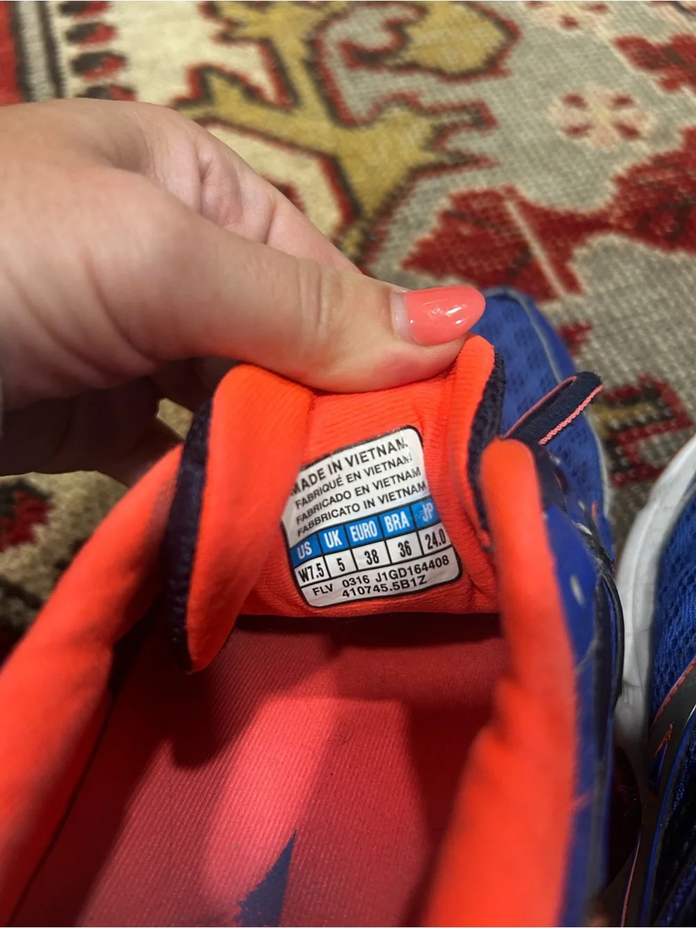 Mizuno Women’s Wave Athletic Shoes - Hot Royal Blue with Coral/Orangey pop